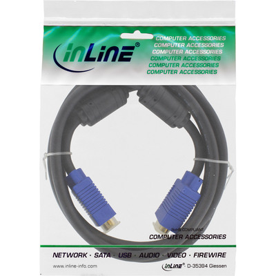 InLine® S-VGA Verlängerung Premium, 15pol HD Stecker / Buchse, schwarz, 5m (Produktbild 2)