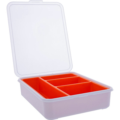 InLine® Kleinteilebox, 4 Fächer, Abmessungen: 180x140x40mm, orange (Produktbild 2)