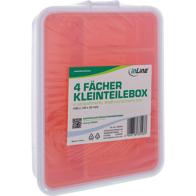 InLine® Kleinteilebox, 4 Fächer, Abmessungen: 180x140x40mm, orange  (Produktbild 5)