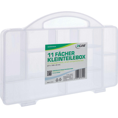 InLine® Kleinteilebox, 11 Fächer, Abmessungen: 271x186x40mm, transparent (Produktbild 3)