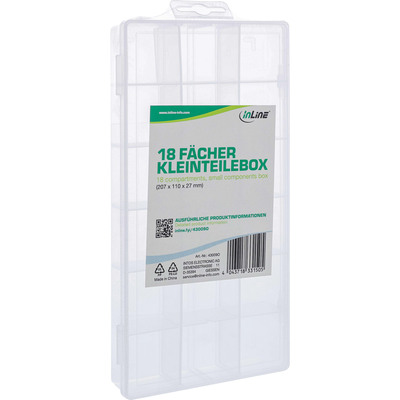 InLine® Kleinteilebox, 18 Fächer, Abmessungen: 207x110x27mm, transparent  (Produktbild 5)