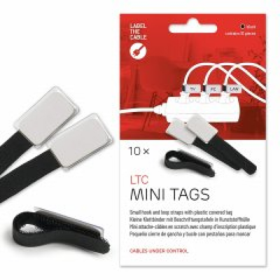 LTC MINI TAGS Kleine Klettkabelbinder mit -- Beschriftungstafeln 10 Stk Set schwarz, LTC-2510 (Produktbild 1)