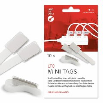 LTC MINI TAGS Kleine Klettkabelbinder mit -- Beschriftungstafeln 10 Stk Set weiß, LTC-2520 (Produktbild 1)