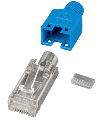 RJ45-Hirose Stecker STP, TM11 blau, 100 -- Stück, 3 Elemente, Cat. 5e, H7540.7-100 (Produktbild 1)