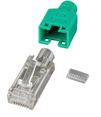 RJ45-Hirose Stecker STP, TM11 grün, 100 -- Stück, 3 Elemente, Cat. 5e, H7540.8-100 (Produktbild 1)