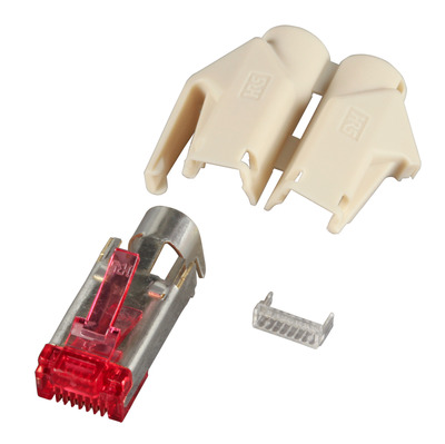 RJ45-Hirose Stecker STP, TM21 beige, 1 -- ,Stück, 3 Elemente, Cat.6, H7641.1-1 (Produktbild 1)