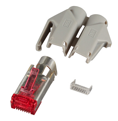 RJ45-Hirose Stecker STP, TM21 grau, 10 -- ,Stück, 3 Elemente, Cat. 6, H7641.12-10 (Produktbild 1)