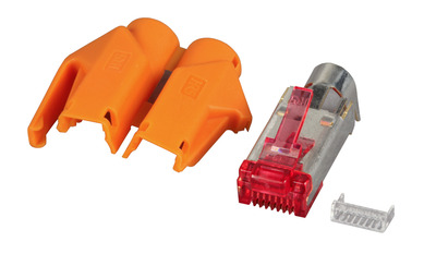 RJ45-Hirose Stecker STP, TM21 orange, 1 -- ,Stück, 3 Elemente, Cat.6, H7641.10-1 (Produktbild 1)