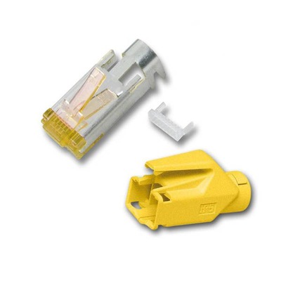 RJ45-Hirose Stecker STP, TM31 gelb, 100 -- Stück, 3 Elemente, Cat.6A, H7642.5-100 (Produktbild 1)