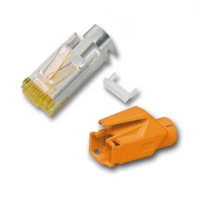 RJ45-Hirose Stecker STP, TM31 orange, 50 -- Stück, 3 Elemente, Cat.6A, H7642.10-50 (Produktbild 1)