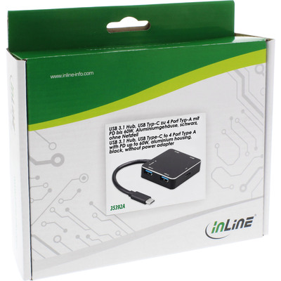 InLine® USB 3.2 Hub, USB-C zu 4 Port USB-A mit PD bis 60W (Produktbild 3)