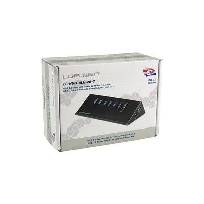 LC-Power LC-HUB-ALU-2B-7, 6-fach USB 3.0-Hub, Aluminium (Produktbild 2)