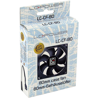 LC Power LC-CF-80, Lüfter, 80x80x25mm, Hydrolager, 4-Pin (PWM), schwarz (Produktbild 2)