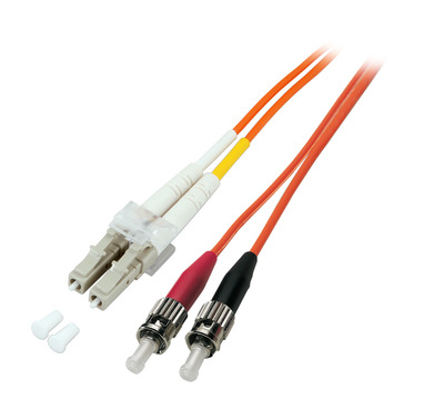 Duplex Jumper LC-ST 62,5/125µm, OM1 -- LSZH, orange, 2.0mm, 0,5m, O0371.0,5 (Produktbild 1)