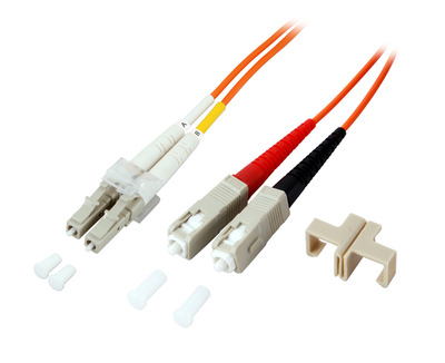 Duplex Patchkabel LC-SC OM1 -- 0,5m LSZH 2mm orange, O3061.0,5 (Produktbild 1)