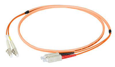 Duplex Jumper LC-SC 50/125µm, OM2 -- LSZH,orange, Flat Twin 3x5mm, 15m, O0320FT.15 (Produktbild 1)