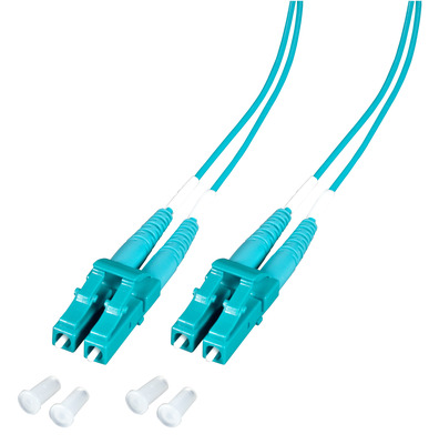 Duplex Jumper LC-LC 50/125µm, OM3, LSZH -- aqua, 1.2mm, 0,5m, O0312.0,5-1.2 (Produktbild 1)