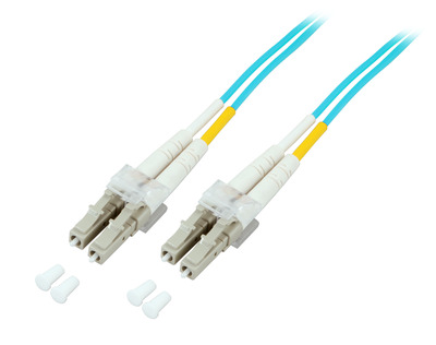 Duplex Jumper LC-LC 50/125µm, OM3, LSZH -- aqua, 2.0mm, 0,5m, O0312.0,5 (Produktbild 1)