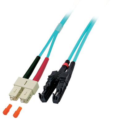 Duplex Patchkabel E2000©-SC OM3 -- 0,5m LSZH 3mm aqua, O0953.0,5 (Produktbild 1)