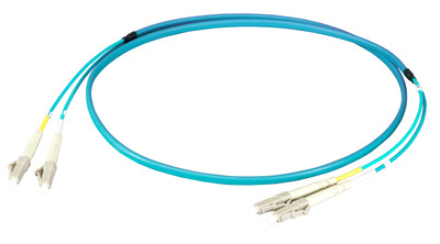 Duplex Patchkabel Flat-Twin LC-LC OM3 -- 0,5m LSZH 3x5mm aqua, O0312FT.0,5 (Produktbild 1)