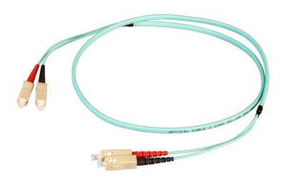 Duplex Patchkabel Flat-Twin SC-SC OM3 -- 0,5m LSZH 3x5mm aqua, O7413FT.0,5 (Produktbild 1)