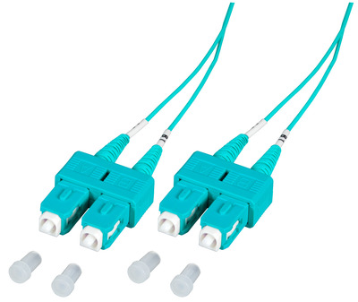 Duplex Patchkabel SC-SC OM3 -- 0,5m LSZH 1,2mm aqua, O7413.0,5-1.2 (Produktbild 1)