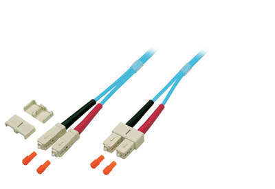 Duplex Patchkabel SC-SC OM3 -- 0,5m LSZH 3mm aqua, O7413.0,5 (Produktbild 1)