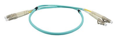 INFRALAN© Duplex Patchkabel Flat-Twin LC-LC OM3 -- 0,5m LSZH 3x5mm aqua, IPL-DF-LCULCU-3-0050 (Produktbild 1)