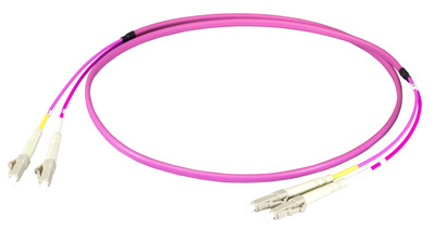 Duplex Patchkabel Flat-Twin LC-LC OM4 -- 0,5m LSZH 3x5mm erikaviolett, O0319FT.0,5 (Produktbild 1)