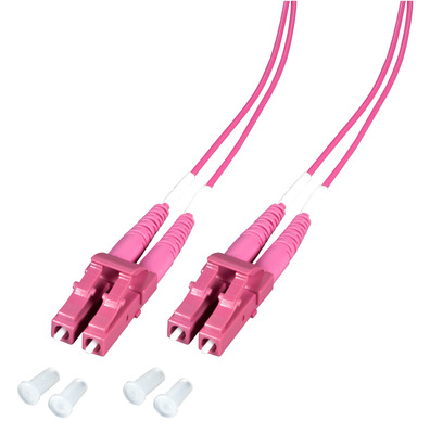 Duplex Patchkabel LC-LC OM4 -- 0,5m LSZH 1,2mm erikaviolett, O0319.0,5-1.2 (Produktbild 1)