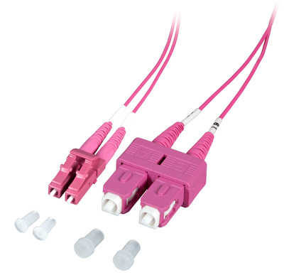 Duplex Patchkabel LC-SC OM4 -- 0,5m LSZH 1,2mm erikaviolett, O0323.0,5-1.2 (Produktbild 1)