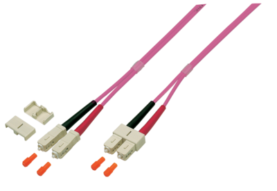 Duplex Patchkabel SC-SC OM4 -- 0,5m LSZH 3mm erikaviolett, O0318.0,5 (Produktbild 1)