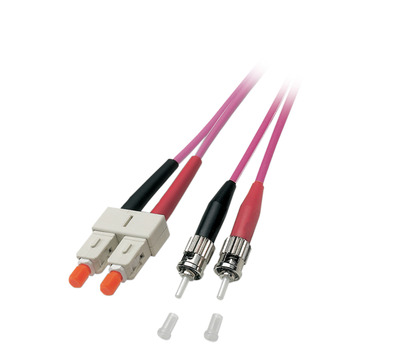 Duplex Patchkabel SC-ST OM4 -- 0,5m LSZH 3mm erikaviolett, O0347.0,5 (Produktbild 1)