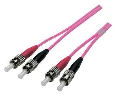 Duplex Patchkabel ST-ST OM4 -- 0,5m LSZH 3mm erikaviolett, O0348.0,5 (Produktbild 1)