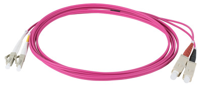 INFRALAN© Duplex Patchkabel LC-SC OM4 -- 0,5m LSZH 2mm erikaviolett, IPL-DR-LCUSCU-4-0050 (Produktbild 1)