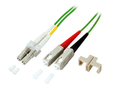 Duplex Patchkabel LC-SC OM5 -- 0,5m LSZH 2mm limettengrün, O0323.0,5OM5 (Produktbild 1)