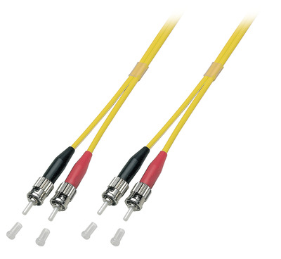 Duplex Jumper ST-ST 9/125µm, OS2, LSZH -- gelb, 3.0mm, 0,5m, O2003.050 (Produktbild 1)