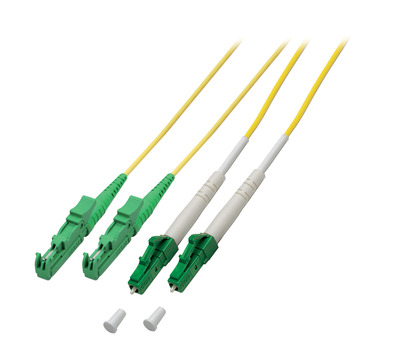 Duplex Patchkabel E2000©/APC-LC/APC OS2 -- 0,5m LSZH 3mm gelb, O0389.0,5 (Produktbild 1)