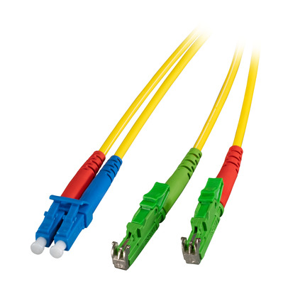 Duplex Patchkabel E2000©/APC-LC OS2 G657A1 -- 0,5m 3mm gelb, O0937.0,5 (Produktbild 1)