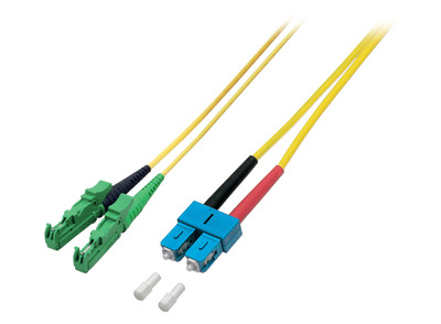 Duplex Patchkabel E2000©/APC-SC OS2 G657A1 -- 0,5m 3mm gelb, O0939.0,5 (Produktbild 1)