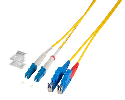 Duplex Patchkabel E2000©-LC OS2 -- 0,5m LSZH 2mm gelb, O0364.0,5 (Produktbild 1)