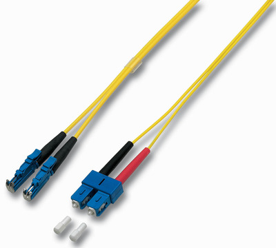 Duplex Patchkabel E2000©-SC OS2 -- 0,5m LSZH 3mm gelb, O0940.0,5 (Produktbild 1)