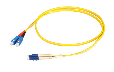 Duplex Patchkabel Flat-Twin LC-SC OS2 G652D -- 0,5m LSZH 3x5mm gelb, O0360FT.0,5 (Produktbild 1)