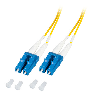 Duplex Patchkabel LC-LC OS2 G652D -- 0,5m LSZH 1,2mm gelb, O0350.0,5-1.2 (Produktbild 1)