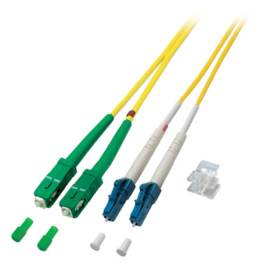 Duplex Patchkabel LC-SC/APC OS2 G652D -- 0,5m LSZH 2mm gelb, O0362.0,5 (Produktbild 1)