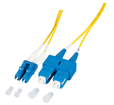 Duplex Patchkabel LC-SC OS2 G652D -- 0,5m LSZH 1,2mm gelb, O0360.0,5-1.2 (Produktbild 1)