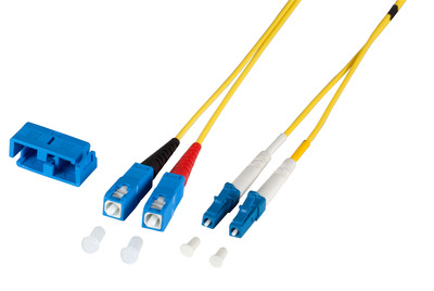 Duplex Patchkabel LC-SC OS2 G652D -- 0,5m LSZH 2mm gelb, O0360.0,5 (Produktbild 1)