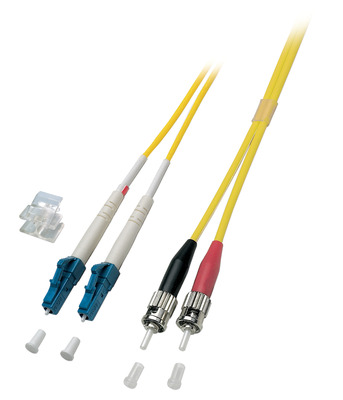 Duplex Patchkabel LC-ST OS2 G652D -- 0,5m LSZH 2mm gelb, O0361.0,5 (Produktbild 1)