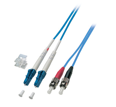 Duplex Patchkabel armiert LC-ST OS2 G652D -- 2m LSZH 3mm blau, O6509.2 (Produktbild 1)