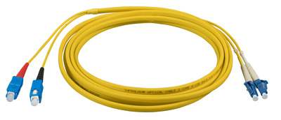 INFRALAN© Duplex Patchkabel Flat-Twin LC-LC OS2 -- 0,5m LSZH 3x5mm gelb G652D, IPL-DF-LCUSCU-2-0050 (Produktbild 1)